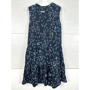 Banana Republic Blue NO WRINKLE Flounce Swing Dress S Small